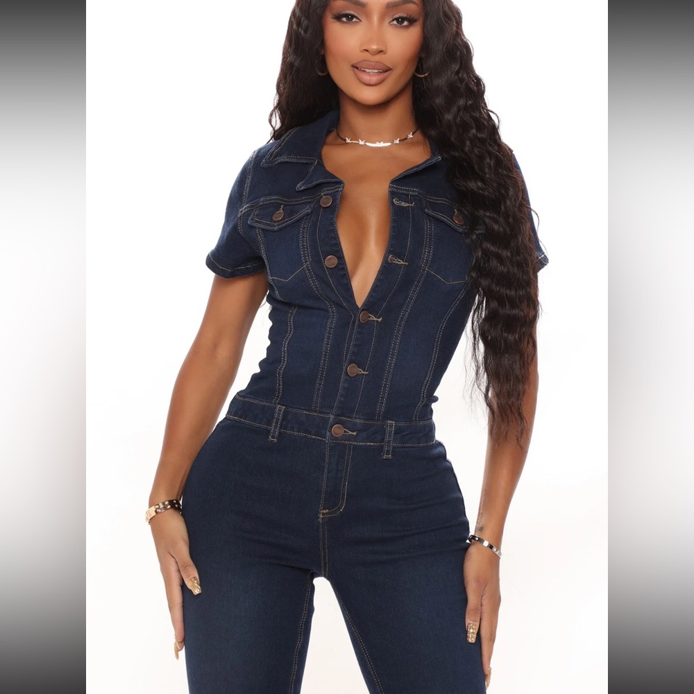 Fashion Nova Denim Jumpsuit